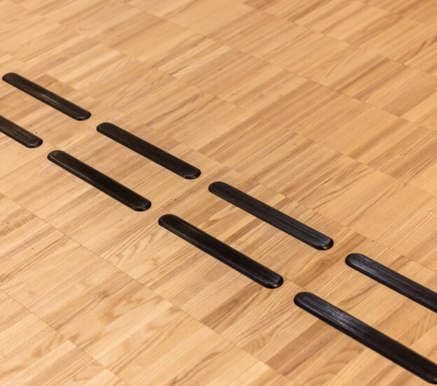 Ledelinje SVARTBÄCKEN – Sort rustfrit stål – Taktille ledestænger og stopmarkeringer