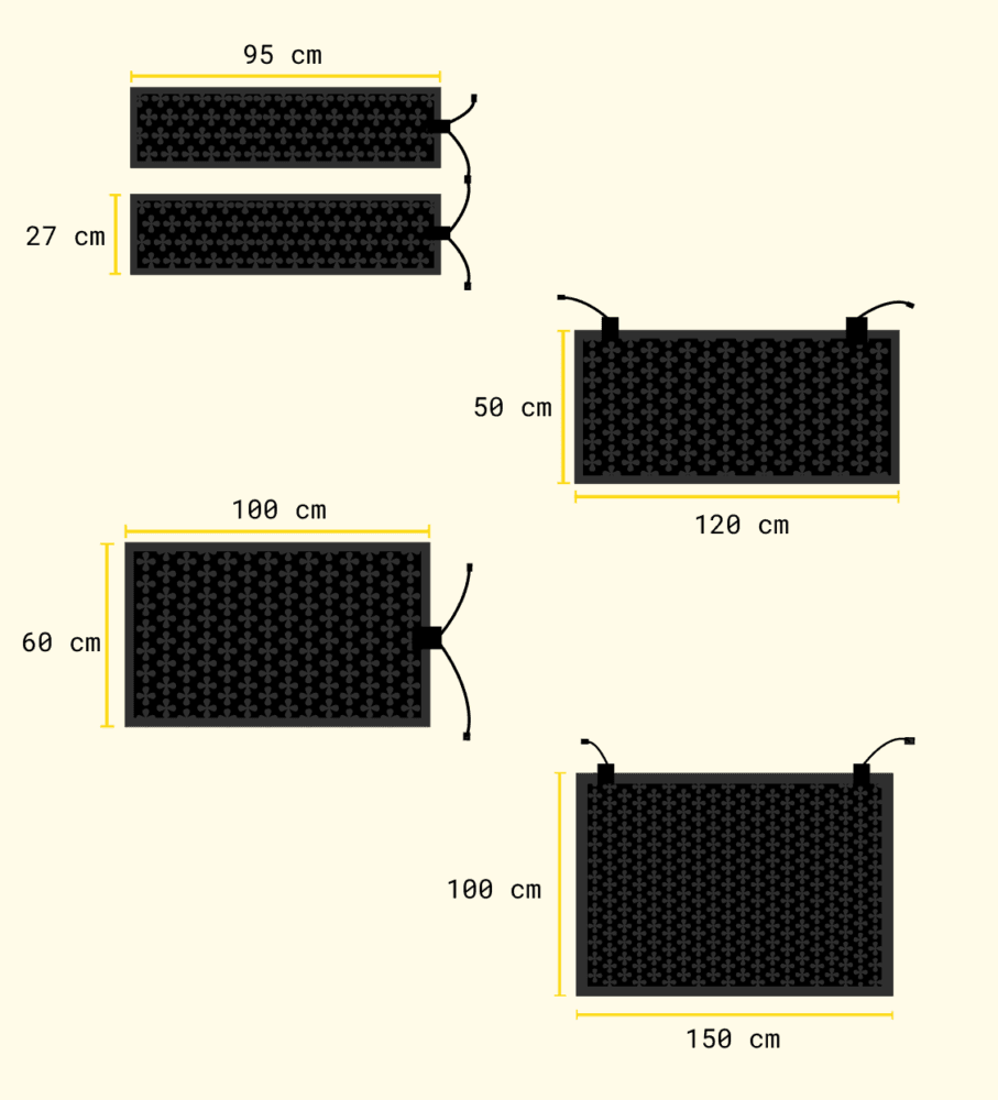 Fire smarte størrelser.